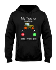 My Tractor Is Calling Red Hooded Sweatshirt front