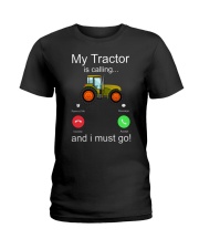 My Tractor Is Calling Red Ladies T-Shirt tile