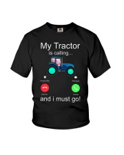 My Tractor Is Calling Blue Youth T-Shirt tile