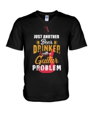 BEER DRINKER WITH GUITAR PROBLEM V-Neck T-Shirt thumbnail