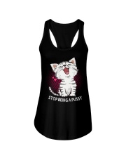 Cat Lover T shirt Cat Stop Being A Pussy Ladies Flowy Tank tile