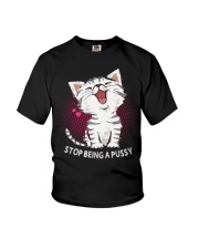 Cat Lover T shirt Cat Stop Being A Pussy Youth T-Shirt tile