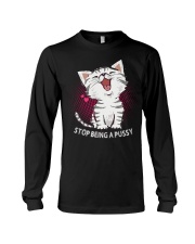 Cat Lover T shirt Cat Stop Being A Pussy Long Sleeve Tee tile