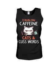 Cats Coffee I Run On Caffeine Unisex Tank tile
