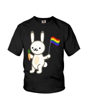 Rabbit Bunny LGBT Pride Flag Easter Shirt Youth T-Shirt thumbnail