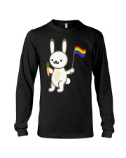 Rabbit Bunny LGBT Pride Flag Easter Shirt Long Sleeve Tee thumbnail