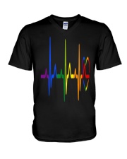 LGBT Heartbeat LGBT Pride V-Neck T-Shirt thumbnail