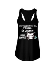 I'm Grumpy I Want Coffee Grumpy Coffee Cat Ladies Flowy Tank tile