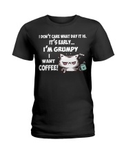 I'm Grumpy I Want Coffee Grumpy Coffee Cat Ladies T-Shirt tile