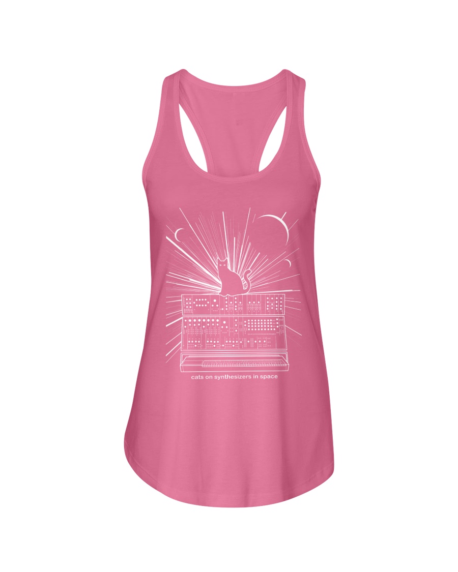 Cat Synthetizer Shirt Ladies Flowy Tank