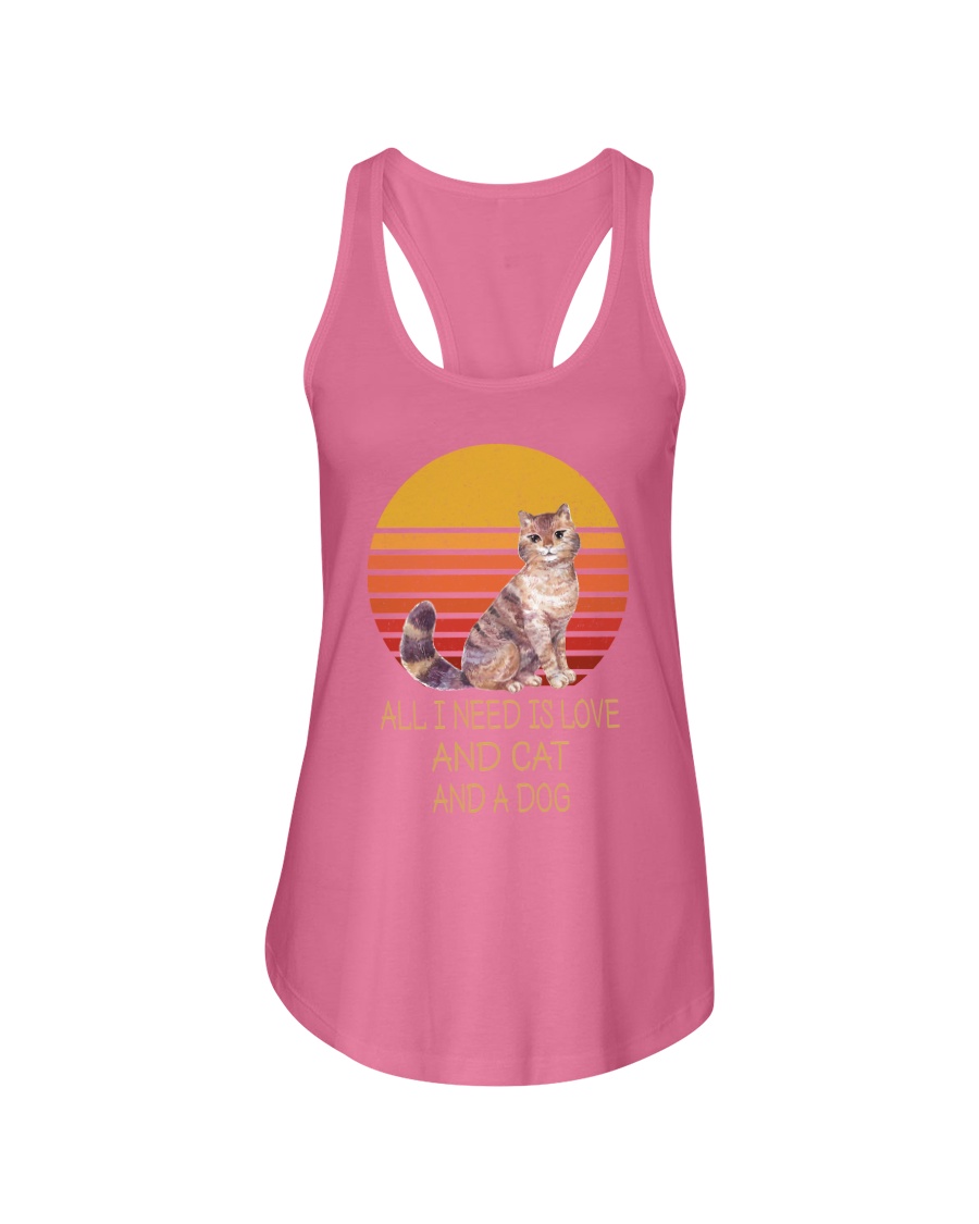 All I Need Is Love And Cat And A Dog Vintage Ladies Flowy Tank
