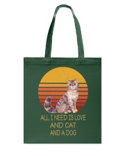 All I Need Is Love And Cat And A Dog Vintage Tote Bag tile