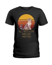 All I Need Is Love And Cat And A Dog Vintage Ladies T-Shirt tile