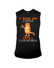 I Run On Coffee Cats Cuss Words Cat Sleeveless Tee tile