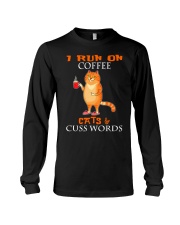 I Run On Coffee Cats Cuss Words Cat Long Sleeve Tee tile
