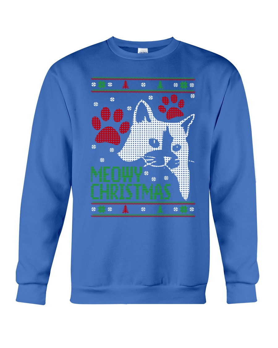 Meowy Ugly Christmas Sweaters - Ugly Sweater Crewneck Sweatshirt