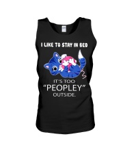 Like To Stay In Bed It's Too Peopley Outside Cat Unisex Tank tile
