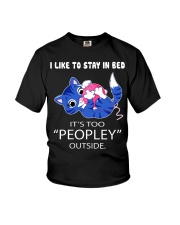 Like To Stay In Bed It's Too Peopley Outside Cat Youth T-Shirt tile