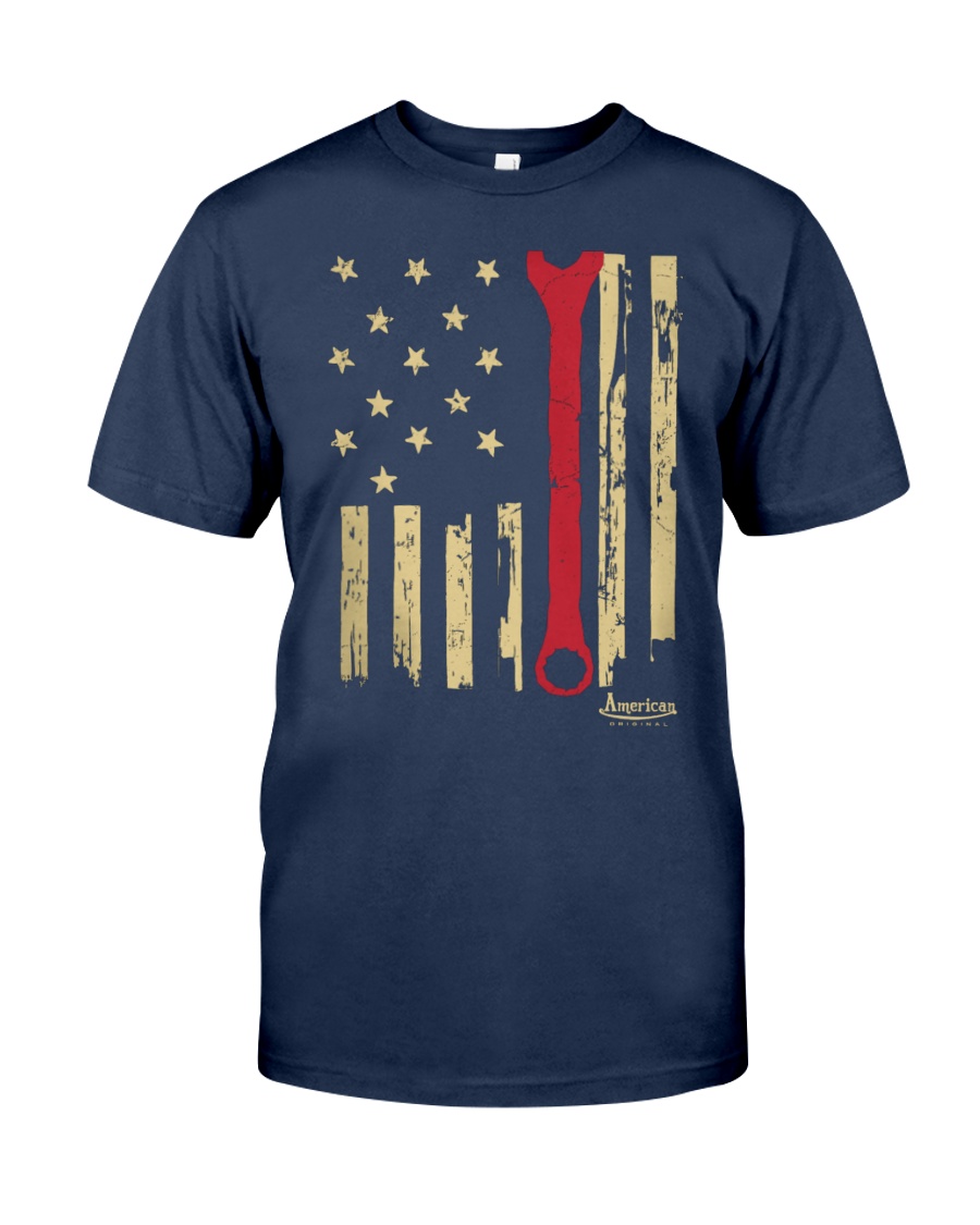 Patriotic American Mechanic Wrench Flag Classic T-Shirt