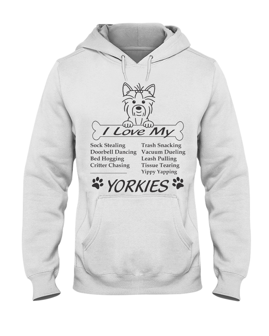 Yorkies - Sock Stealing Doorbell Dancing Bed Hog Hooded Sweatshirt