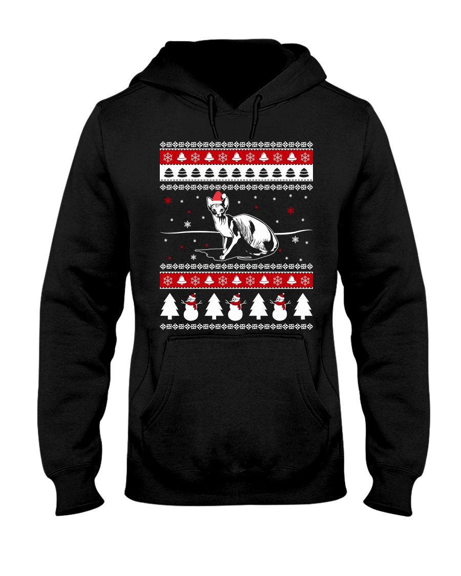 Sphynx Cat Ugly Christmas Sweaters Hooded Sweatshirt