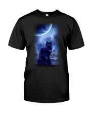 Black Cat Moon Night Classic T-Shirt front