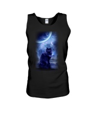 Black Cat Moon Night Unisex Tank tile