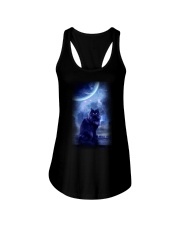 Black Cat Moon Night Ladies Flowy Tank tile