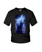 Black Cat Moon Night Youth T-Shirt tile