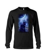 Black Cat Moon Night Long Sleeve Tee tile