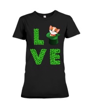 Dog Shirt Cat Cat Leprechaun St Pattrick Day Premium Fit Ladies Tee tile