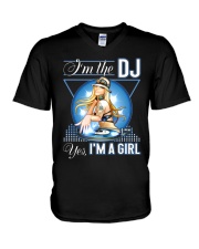 Dj Girl V-Neck T-Shirt tile