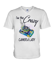 Crazy Camera Lady V-Neck T-Shirt tile