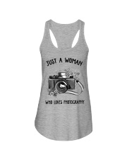 Woman Loves Photography Ladies Flowy Tank tile