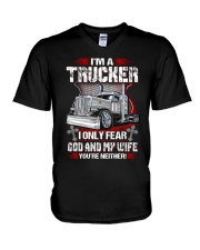 Fear God And My Wife V-Neck T-Shirt tile