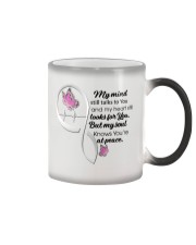 Pink Butterflies Cancer Symbol - LTE Color Changing Mug tile