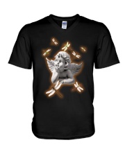 Dragonfly Angel Statue - LTE V-Neck T-Shirt tile