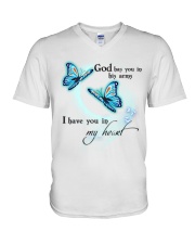 BUTTERFLY GOD HAS YOU IN HIS ARMS - BEST SELLER V-Neck T-Shirt tile