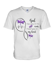 DRAGONFLY GOD HAS YOU IN HIS ARMS - BEST SELLER V-Neck T-Shirt tile