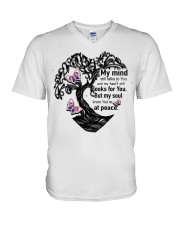 Gem Butterflies Tree Of Life My Mind - LTE V-Neck T-Shirt tile