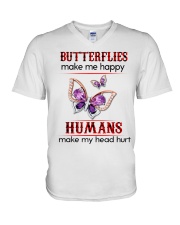 BUTTERFLY MAKE ME HAPPY - BEST SELLER V-Neck T-Shirt tile