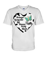 Blue Butterfly No Longer By My Side V-Neck T-Shirt tile