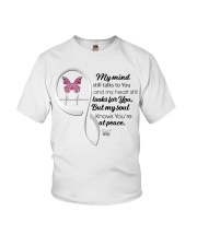 Butterflies Pink Shape Cancer Symbol - LTE Youth T-Shirt tile