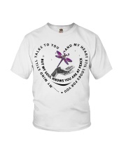 Purple Pink Mandala Dragonfly On Lady Hand - LTE Youth T-Shirt tile