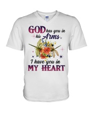 Dragonfly God Has You In His Arms FT0001 V-Neck T-Shirt tile