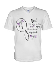 DRAGONFLY GOD HAS YOU IN HIS ARMS - BEST SELLER V-Neck T-Shirt tile