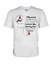 Red Bird On Hand Infinity Heartbeat - LTE V-Neck T-Shirt tile