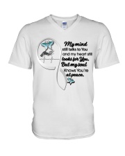 Blue Butterflies Infinity Love - LTE V-Neck T-Shirt tile