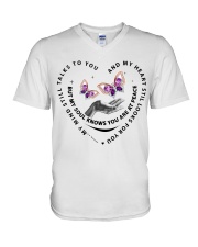 Gem Butterflies On Hand - LTE V-Neck T-Shirt tile