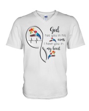 HUMMINGBIRD GOD HAS YOU IN HIS ARMS - BEST SELLER V-Neck T-Shirt tile
